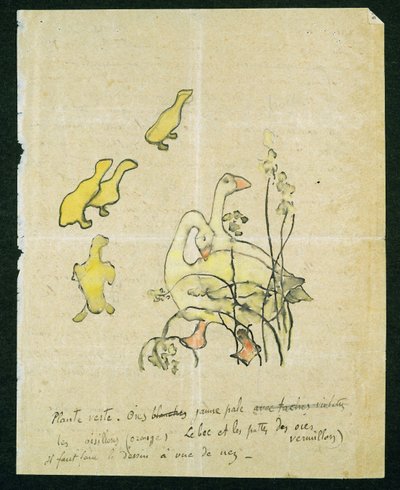 Geese and Goslings by Paul Gauguin